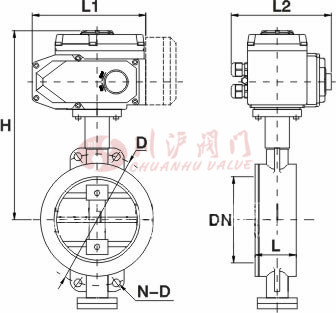 D971X、D973H電動對夾蝶閥結構圖
