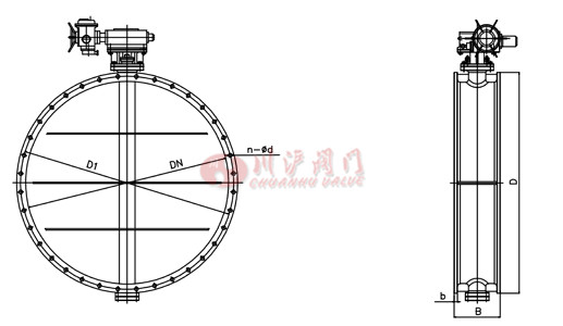 D941W電動煙氣蝶閥結(jié)構(gòu)圖