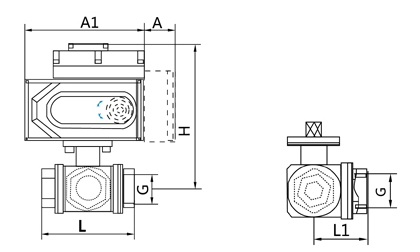 電動三通內(nèi)螺紋球閥結構圖