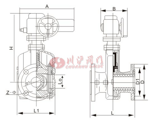 電動(dòng)管夾閥結(jié)構(gòu)圖