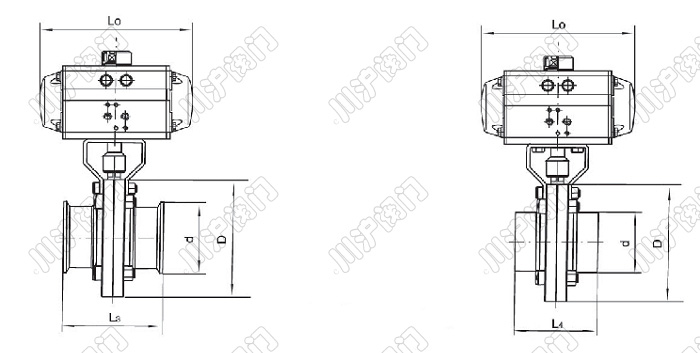 氣動衛(wèi)生級蝶閥結構圖