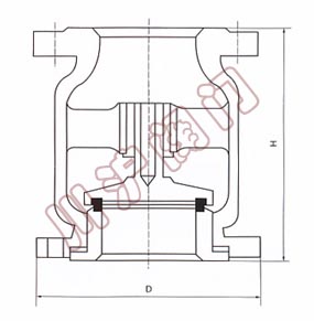 H42W、H42H_立式止回閥_結(jié)構(gòu)圖_上海閥門廠